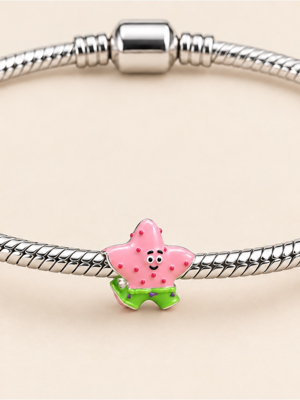 Pink Starfish Enamel Charm Bead